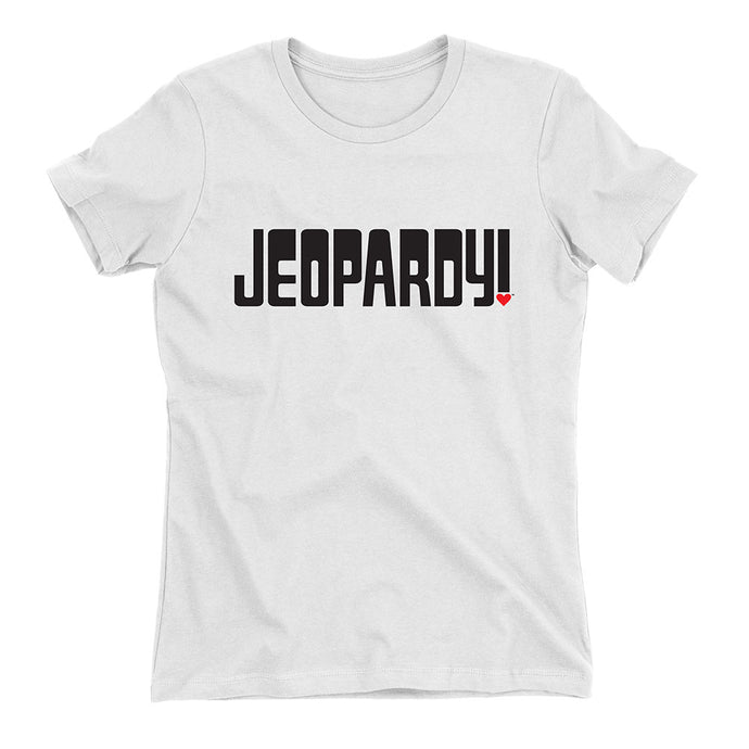 Jeopardy! Logo Valentine's Day Women's White Tee