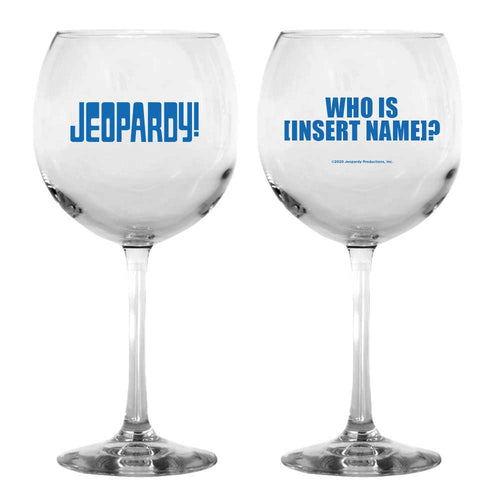 Jeopardy! Logo Personalized Wine Glass