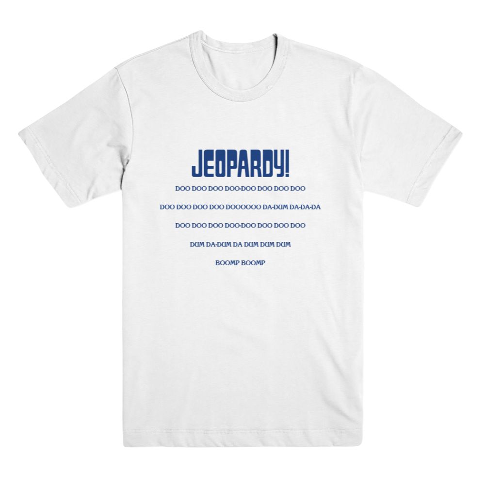 Jeopardy! Music White Unisex Tee – The Jeopardy! Store